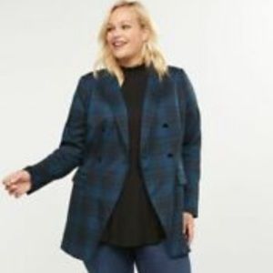 Double Breasted Plaid Blazer